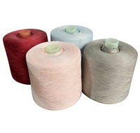 Fil à tricoter 100% polyester en gros, 44/3 45/2, fil semi-fini teint pour fil