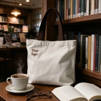 Sacs fourre-tout en toile de coton pour femmes, réutilisables, avec fermeture éclair, personnalisables avec logo et motifs de dessins animés