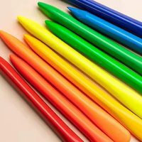 Vente directe du fabricant 6 12 24 36 couleurs crayons de cire jumbo lavables à la main pour enfants peinture