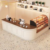 Meubles de présentation de boulangerie de haute qualité et confortables, armoires en bois pour café avec comptoir de bar en verre trempé, présentoirs