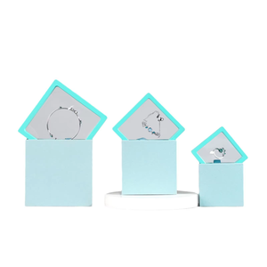 Eco-friendly Cardboard Outer Drawer Jewelry <b>Boxes</b> With PE Transparent Window Pull Out Ribbon And Best Wishes Hot Stamping - Product Image 4