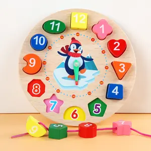 Giocattolo di puzzle di legno cognitivo a forma geometrica, gioco per bambini, mattoncini, avvolgimento di perline, giocattolo educativo, stili multipli