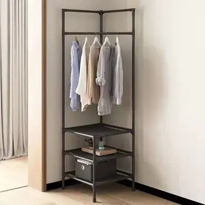 Neues Schlafzimmer Eckmantelregal Schrank hängendes Regal Metallregale Multifunktion Boden Stehende Kleidung Hanger Aufbewahrungsregal