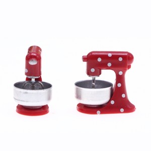 Nhà búp bê phong cách mới Giáng sinh phong cách màu đỏ mini Mixer thu nhỏ Nhà búp bê trộn nhà bếp tự làm đồ chơi nhựa thủ công phụ kiện búp bê - Product Image 6