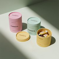 Tube en papier kraft circulaire personnalisé, imprimé en couleur, écologique, vide, pour emballage de noix, biscuits et bonbons de qualité alimentaire
