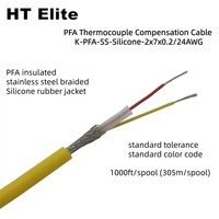 K-PFA-2x7x0.2/24AWG Typ-K Thermoelement-Verlängerungskabel, verseiltes PFA-isoliertes Kabel, 260°C 500°F bewertet, Lieferant
