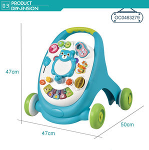 4 ruote di apprendimento del bambino del camminatore del bambino a piedi assistente con pianoforte sonaglio - Product Image 4