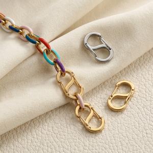 Zoryn Cierre de titanio en forma de S, mini cierre de resorte de doble cabezal, titanio puro, galvanizado al vacío, accesorios de joyería - Product Image 1