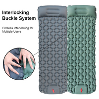 Matelas de camping gonflable portable avec pompe à pied intégrée, matériau Diamond Air Matrix imperméable