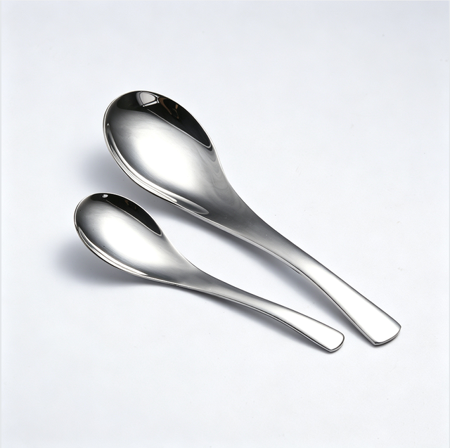 Deep Bottom Stainless Steel Mirror Polish Short Handle Asian Chinese Tea Coffee Soup Cupping Spoon for Cafe Use-Eco-Friendly