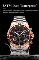 Reloj de Cuarzo para Hombre Poedagar, Marcadores Luminosos Fuertes, Reloj de Acero Inoxidable, Cronógrafo de Negocios para Hombre, Fase Lunar, Días, Brazalete 96