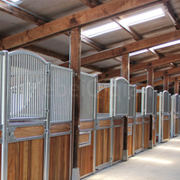 Panneau d'équipement d'écurie en bois galvanisé Bambool de luxe avec fenêtre et porte portables