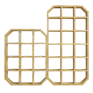 Estante de Pared de Madera Maciza con Múltiples Compartimentos, Forma Irregular, Estante de Exhibición para Almacenamiento de Té, Estilo Retro Chino - Product Image 4