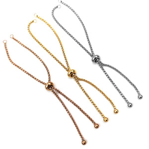 Stainless Steel Beaded <b>Bracelet</b> Chain <b>Adjustable</b> Pearl Rope DIY Jewelry Findings Gold Rose Gold Black Color Spring 2025 - Product Image 4