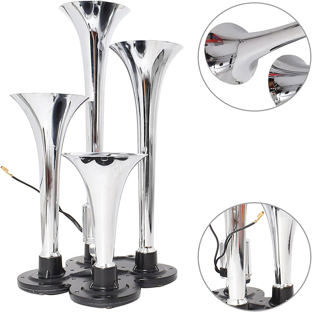 Two-tube Zinc Alloy Gas Horn Air Pump Motor Car Horn Compressor Air Horn 150DB Truck Ho