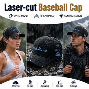 Casquette de baseball sportive en tissu éponge à 5 panneaux, avec étiquette tissée personnalisée, logo brodé, perforations laser, structurée, réglable, fermeture snapback, vente en gros - Product Image 5