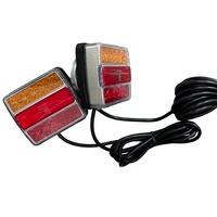 Kit de feux arrière magnétiques pour remorque, 2 pièces, lentille ambre rouge, LED haute puissance 3000 lumens, feu stop, clignotant, faisceau de câblage, prise