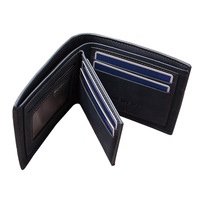 Dompet Uang Lipat Dua Tipis Hitam Trendy Vintage Merek Kustom Kartu Kredit Grosir