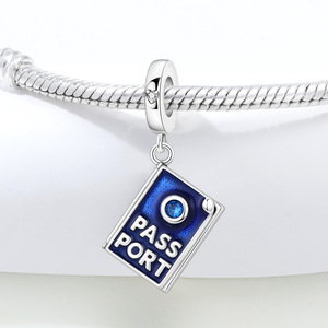 Colgante de pasaporte de cobre blanco en stock, pulsera DIY original de alta gama, joyería y accesorios para mujer - Product Image 2