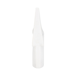 Statuetta di elefante con il tronco in alto, scultura in marmo bianco per decorare casa e ufficio - Product Image 3