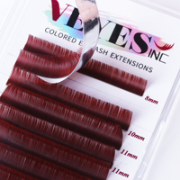 Cils synthétiques Veyelash, sans cruauté envers les animaux, véganes, naturels, longs, 0,07 mm, marque personnalisée, étiquette privée, cils classiques colorés