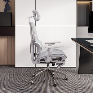 Luxury Modern Mesh Adjustable Lumbar Swivel <strong>Reclining</strong> Executive <strong>Desk</strong> <strong>Chair</strong> Ergonomic Office <strong>Chair</strong> with Footrest - Product Image 4