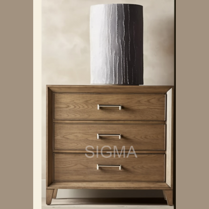 Simple modern style solid wood handmade High Quality bedroom furniture Luxury nightstand With 3 Drawers