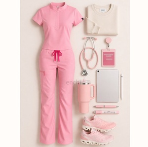 Nuovi Completi Medici da <span class=keywords><strong>Donna</strong></span> con Logo Personalizzato, Magliette a Maniche Corte e Pantaloni, Uniformi per Cliniche Dentali e Ospedali, Set Infermieristici Femminili - Product Image 6