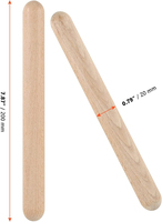 32 Pack Natural Hardwood 8 Inch Classical Wood Claves Musical Percussion Instrument Rhythm Lummi Sticks for Student Musicians