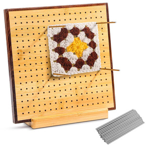 Planche de <span class=keywords><strong>blocage</strong></span> au crochet avec épingles <span class=keywords><strong>Tapis</strong></span> de <span class=keywords><strong>blocage</strong></span> carrés Granny pour tricoter avec 20 épingles à tige en acier inoxydable - Product Image 1