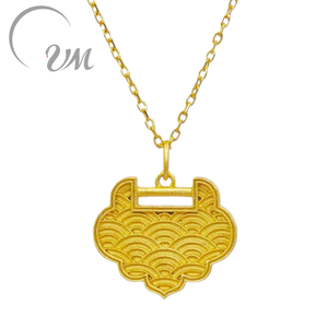 Collar con Colgante de Perla Chapado en Oro de Plata 925 de UM Jewelry para Compromiso, Boda, Fiesta, Unisex/Hombre/Mujer, Certificado NGTC, Venta al por Mayor - Product Image 1