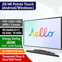 Pantalla Táctil Digital Signage de 43/55/65 Pulgadas, Rk3568, 4K UHD, 500Nits, IP65, para Tiendas Minoristas, Montaje en Pared Interior, Centro Comercial