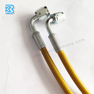 स्टेनलेस ब्रेक नली लाइनों विधानसभा-3an सीधे 90deg डिग्री स्टील क्रोम महिला नली अंत ब्रेक फिटिंग एडाप्टर M10 * 1.0 AN3 - Product Image 6