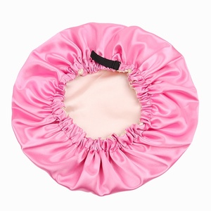 Bonnet <span class=keywords><strong>de</strong></span> nuit en satin double couche réglable, imperméable, pour la douche et le <span class=keywords><strong>bain</strong></span>, avec élastiques ajustables pour cheveux bouclés naturels - Product Image 2