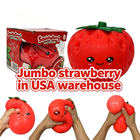 Entrepôt USA - Vente en gros - Jouets anti-stress super doux en forme de fraise, taille jumbo 15*12cm, pour enfants/adultes