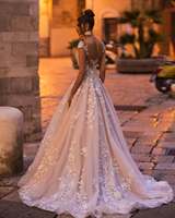 Mily mariée MW315 Sexy luxe chérie cou une ligne mariée robe de bal dentelle appliqué Blush rose robes de mariée