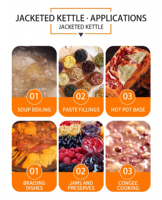 Marmite électrique en acier inoxydable avec agitateur-racloir pour le traitement du ketchup et des sauces aromatisées 400L