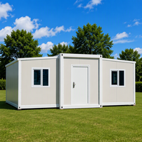 Maison mobile extensible fabriquée en usine, 2 chambres, 1 salle de bain, maisonnette modulaire, résistante au froid, au vent et au feu, unité de logement portable