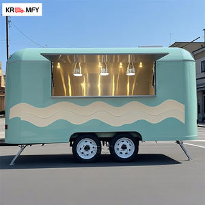 Remorque alimentaire rétro traditionnelle et épurée avec panneaux en aluminium poli pour cuisine mobile et barbecue - Product Image 1