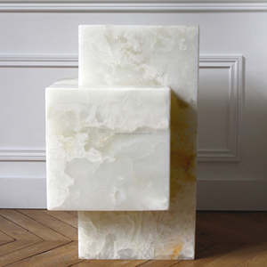 Thiết Kế Mới Tự Nhiên Mờ Trắng Onyx Ngọc Bích Bằng Đá Cẩm Thạch Trà End Bảng Vuông Cube Đá Cẩm Thạch Chân Cao Đồ Nội Thất Nhà Bên Bảng - Product Image 1