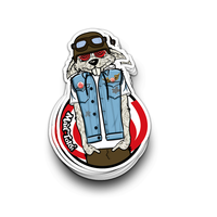Stiker Bisnis Gaya Kartun PVC Die Cut Kustom yang Dipersonalisasi, Tahan Air, Perekat, Dicetak CMYK Warna Penuh Model DECA0423