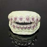 Diseño Personalizado, Grillz de Plata 925 con Moissanita, Diamantes VVS, Joyería Dental Hip Hop Completamente Cubierta de Diamantes, Brillo Intenso, Exclusivo
