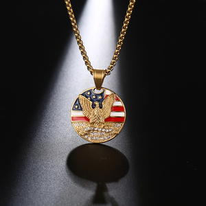 Joyería de las mujeres de paloma de la paz 18k chapado en oro CZ haciendo bandera accesorios moneda colgante collar - Product Image 2
