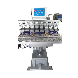 Imprimante automatique à grande vitesse de bouteilles de tampon 8 couleurs d'encre machine de tampographie bicolore de plaque de couverture
