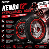 Roue de moto super puissante de 12 pouces, jante avant 2.50-12 avec pneu route 90/90-12 et roue arrière 3.00-12, moyeu en aluminium CNC 120/70-12