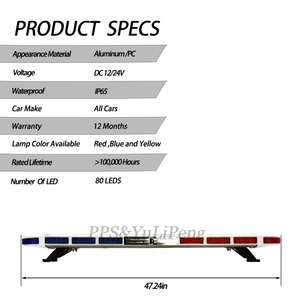 Nhà Sản Xuất Kích Thước Đầy Đủ Xe Cứu Thương Thanh Ánh Sáng Xoay Ánh Sáng Mạnh Mẽ Hợp Kim Nhôm Trên Mái Nhà Nhấp Nháy Cảnh Báo Ánh Sáng Đèn Flash Với Loa - Product Image 6