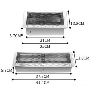 Panier d'égouttage rétractable multifonction moderne en ABS+Silicone+Aluminium pour évier de cuisine, bac à légumes et bols - Product Image 6