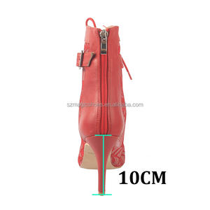 Toptan seksi Peep Toe yüksek topuk dans ayakkabıları kadın geri fermuar ile Fashionable10CM dantel dans botları - Product Image 4