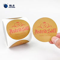 Étiquettes en rouleau personnalisées avec logo OEM, fabrication directe en usine, or mat métallique, monogramme couronne, pour marques de couture de luxe