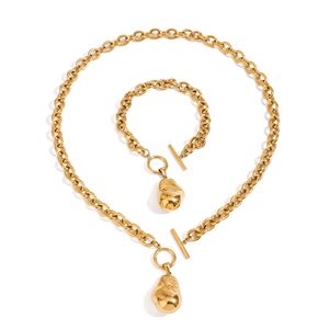 Pulsera de Cadena con Colgante Irregular de Acero Inoxidable Chapado en Oro de 18K, Joyería Unisex de Diseño Geométrico, Origen Yiwu - Product Image 1